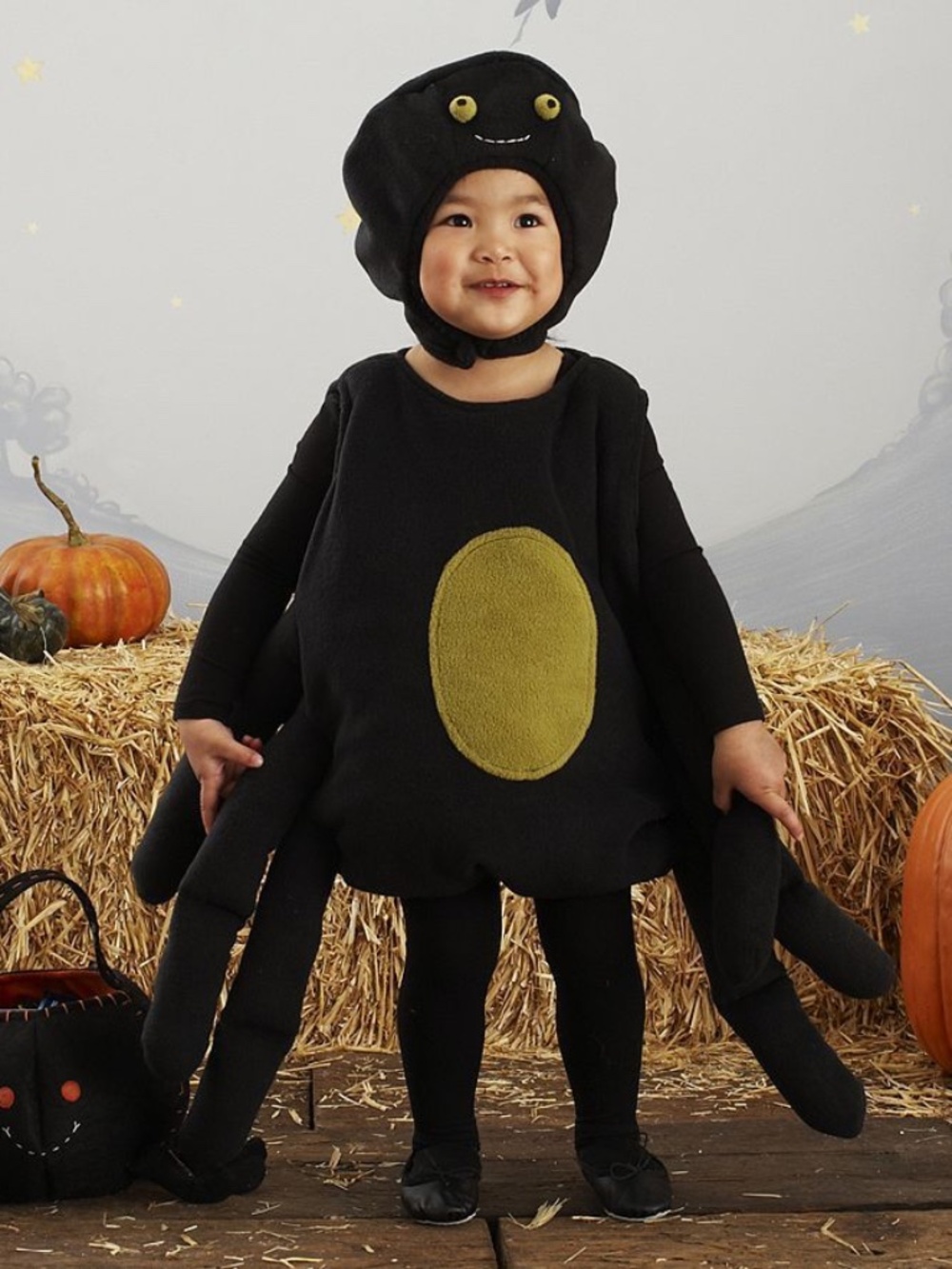 Pottery Barn Kids Spider Halloween Costume Black Fleece Size 4 - 6